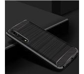 Funda de silicona suave para Huawei P20 Pro, a prueba de golpes, de fibra de carbono, con textura cepillada de lujo. P20 Pro negro