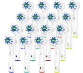 Cepillo de dientes eléctrico Trustnice Braun Oral B EB50 (16 unidades), compatible con Braun Oral B, para eliminar placa, uso doméstico, color blanco. blanco