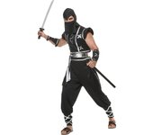 Disfraz de ninja japonés para hombre, disfraz de guerrero negro para adultos, trajes de Halloween M negro