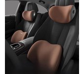 Almohada para el cuello con espuma viscoelástica para reposacabezas de automóvil con soporte lumbar - Soporte universal para las cuatro estaciones headrest 9788A negro