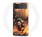 Coque Samsung Galaxy Z Flip3 Demon Slayer Nezuko 3D art anime Manga