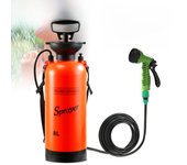 Ducha portátil para acampar al aire libre de 8 l y rociador multifunción para viajes, baños y lavado de autos