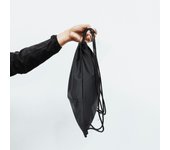 Mochila con cordón de moda, mochila de viaje portátil, mochila deportiva sencilla y ligera, bolsa para ordenador negro