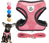 Arnés para perros pequeños, gatos, arnés y correa ajustables para mascotas, chaleco transpirable para perros carlino, chihuahua, bulldog, accesorios para perros S for 0-2.5kg