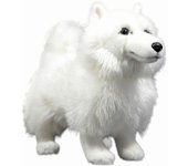 Lilizzhoumax Samoyedo Peluche Realista Perro de Peluche Súper Suave Niños Figura de Perro Realista Niña Regalo para Día Decoración del Hogar 12 Juguetes, Animal, Peluche, Juguete, blanco