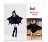 Disfraz de murciélago para mujer de Halloween Cosplay: Traje de Batman para juego de rol entre padres e hijos children; M