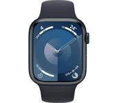 Apple Watch 9 GPS + Cellular 45mm Correa Deportiva M/L, medianoche (MRMD3ET/A)