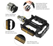 Pedales de bicicleta Lixada Pedal de plataforma de ciclismo para bicicleta MTB con adaptador extensor