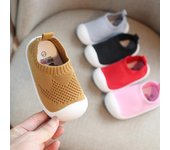 Zapatos para niños, zapatillas informales de malla transpirables para bebés, niños y niñas, zapatillas de deporte de fondo suave, cómodas y antideslizantes 14 rojo