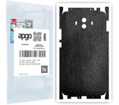 apgo Protective Skin Sticker for the back+sides compatible with Huawei Mate 10, Full Wrap Film, Foil, Vinyl - Pattern Black Leather