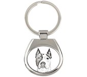 American Staffordshire Terrier, Amstaff - keychain with a dog, keychain with a print, personalized pendant from the Art-Dog brand plata