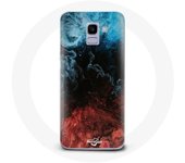 Coque pour Samsung Galaxy A8 2018 fond de texture abstraite rouge noir bleu