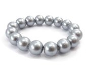 Les Trésors De Lily [J7048] - Pulsera 'Perla' gris 12 mm gris