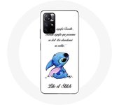 Coque pour Xiaomi Redmi Note 11s 5G Lilo et Stitch Ohana Citation Blanc