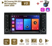 Radio Carplay Android 2Din de 7 pulgadas para Volkswagen Touareg Transporter T5 Multivan 2004-2011 reproductor multimedia unidad principal de navegación GPS 2 + 32GB 1+32GB