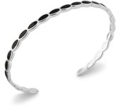 Les Trésors De Lily [Q8489] - Bracelet Argent 'Boho' noir argenté (rhodié) - 58 mm 4 mm