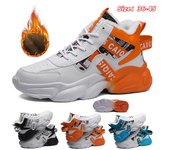 Botas de nieve de invierno para hombres y mujeres, zapatos de algodón cálidos para exteriores, botas altas cálidas de felpa hasta el tobillo, zapatillas de deporte para hombre 36 negro