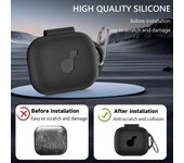 Funda de silicona para auriculares con mosquetón, protección integral de 360 grados, funda protectora a prueba de golpes para SoundCore C30i azul