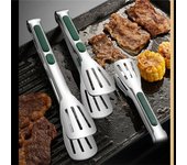 Pinzas antideslizantes de acero inoxidable para alimentos, Clip para carne y pan, parrilla para barbacoa, abrazadera para Buffet, herramientas de cocina, accesorios de cocina M plata