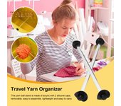 Portahilos de crochet acrílico con fundas, portátil, ligero, de fácil montaje, portahilos giratorio, dispensador creativo de ovillos de hilo. 1pc