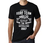 Camiseta vintage para hombre Camiseta gráfica Surf Team 2027 Deep Black XS negro