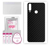 apgo Protective Skin Sticker for the back compatible with LG W31 Plus, Wrap Film, Foil, Vinyl - Pattern Carbon Black