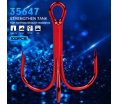 Anzuelo triple rojo con anzuelo de ancla de púa para pesca con señuelo 100/bolsa 6# rojo