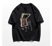 Camiseta de videojuego de la vieja escuela, camisetas gráficas de diseñador retro de los años 80, ropa de calle, camisetas vintage de algodón, ropa de calle de gran tamaño S beige