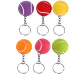 6 llaveros de pelota de tenis, colgantes decorativos, regalo, multicolor, para bolsos, llaves, 4 cm