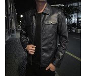 Chaqueta de cuero de otoño para hombre, ropa informal con cuello de marca de moda, ropa de motocicleta, abrigos de cuero de calidad delgados para hombre 4XL negro