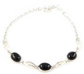 Les Trésors De Lily [H3480] - Bracelet Argent 'Déesse Noir de Jais' noir argenté (rhodié) - 5 mm negro