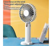 Mini ventilador portátil de 3 velocidades, recargable, de mano, para escritorio, ventilador eléctrico, perfecto para viajes, camping, ventilador portátil para campamento blanco