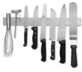 Soporte magnético para cuchillos de acero inoxidable, soporte para cuchillos, estante de almacenamiento de pared para cuchillos, organizador de accesorios de cocina