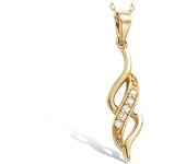 Les Trésors De Lily [J0167] - Colgante chapado en oro 'Diosa' oro blanco - 29x6 mm oro