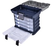 Estuche contenedor multifuncional de 4 capas para cebos de peces, señuelos, herramientas de aparejos de pesca