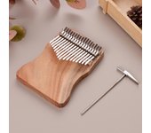 Piano de pulgar de 17 teclas de madera de alcanfor en tono C con bolsa de transporte Libro de música Pegatinas de escala musical Afinación