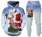 Traje con capucha con estampado 3d de Navidad, jersey de otoño e invierno, conjuntos para hombres y mujeres, chándal Vintage, Sudadera con capucha Unisex + Pantalones, conjunto de dos piezas 6XL