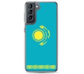 Coque Téléphone - Oficial de Kazajstán - Samsung Galaxy S21 Plus - Drapeau - Souple - Multicolore