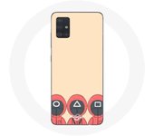 Coque pour samsung galaxy A71 Squid Game Masques Triangle carré et Cercle Fan Art