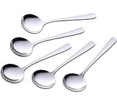 Cuchara sopera Shimomura Kihan 40249 TSUBAME, juego de 5, fabricada en Japón, acero inoxidable, fácil de usar, Tsubamesanjo