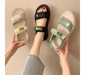 Zapatos de verano para mujer, sandalias de moda para mujer, zapatos de verano de marca de tacón plano para playa 40 negro