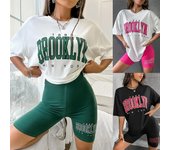Ropa informal para estar en casa para mujer: Conjuntos tipo jersey, pijamas, camisetas holgadas, pantalones cortos ajustados y ropa de casa ajustada Small color rosa