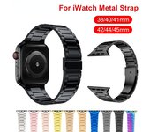 correa de acero inoxidable de alta calidad para la serie iWatch 7 banda 38mm 40mm Pulsera Banda de metal para iwatch 6 5 4 44mm 42mm 38/40/41mm plata