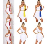 Disfraz de toga romana antigua para mujer, conjunto de trajes griegos, disfraz de juego de rol para Halloween S amarillo