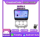 Radio de coche Android para MAZDA 5 2005-2010 con botón perilla reproductor multimedia de 10 pulgadas navegación GPS Carplay 2 + 32 GB