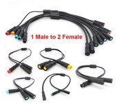 Divisor en Y impermeable para bicicleta eléctrica m8 de 2/3/4/5/6 pines, 1 macho a 2 hembra, cable conector para sensor, cable de freno y motor eléctrico 2pin