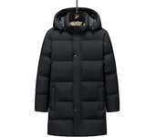 Chaqueta de algodón de color sólido para hombre con grasa añadida, talla grande, gruesa y cálida, chaqueta de algodón larga con capucha hasta la rodilla 8XL