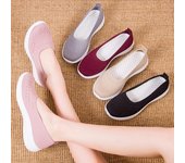 Zapatos casuales para caminar para mujer, zapatillas transpirables sin cordones, ligeros y cómodos. 35 negro