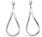 Les Trésors De Lily [M6220] - Boucles Argent 'Chorégraphie' argenté (rhodié) - 38x15 mm plata