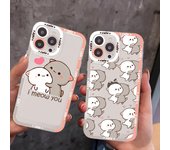 Funda de teléfono con diseño de gato melocotón y dibujos animados para iPhone 11, 12, 13, Mini, Pro Max, 14 y Pro Max iphone11